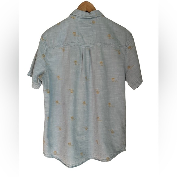 PrAna Mens 100% Organic Cotton Slim Fit‎ Short Sleeve Button Down Shirts Size M - Picture 2 of 10